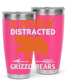 easily distracted by grizzly bears 10#- Bears- Tumbler