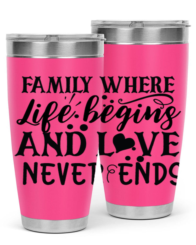 family where life begins and love never ends 33#- family- Tumbler