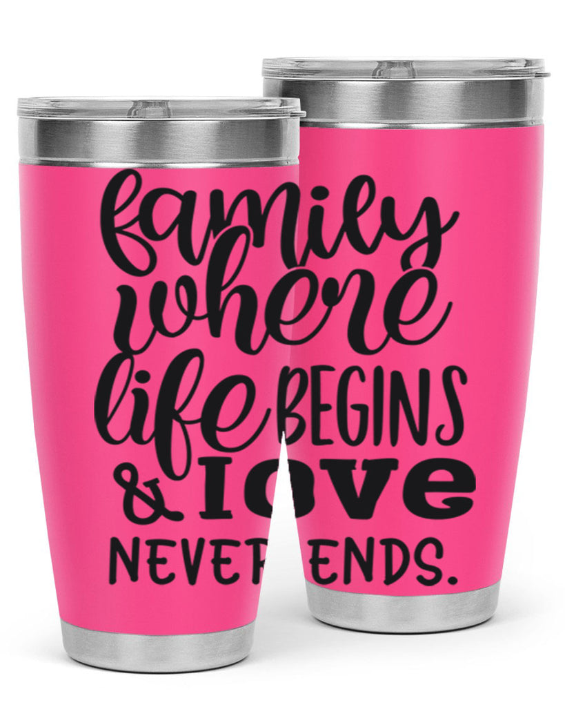 family where life begins love never ends 34#- family- Tumbler