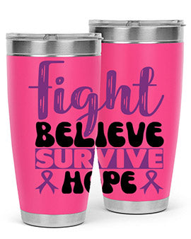 fight believe survive hope 141#- alzheimers- Tumbler