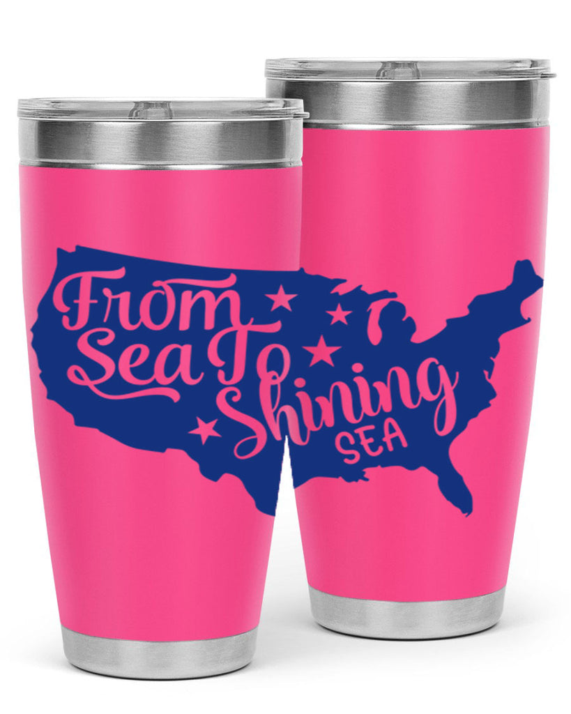 from sea to shining sea Style 52#- Fourt Of July- Tumbler