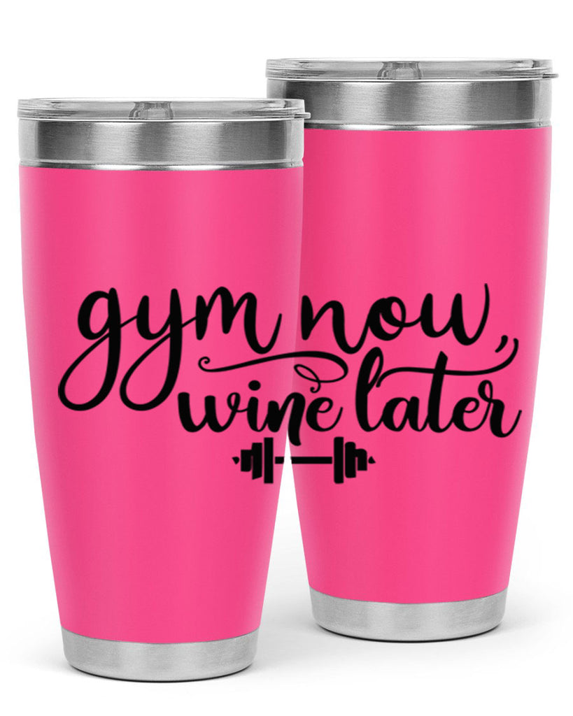 gym now wine later 42#- gym- Tumbler
