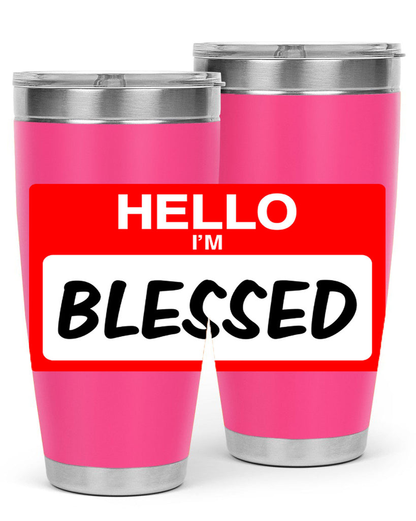 hello im blessed 133#- black words phrases- Cotton Tank