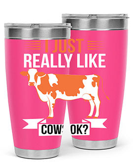 i just really like cows ok Style 3#- cow- Tumbler