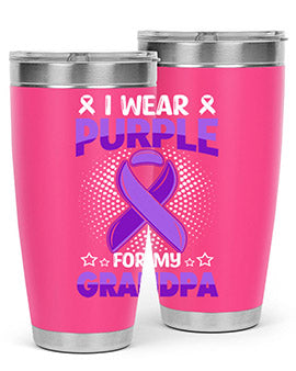 i wear purple for grandpa 172#- alzheimers- Tumbler