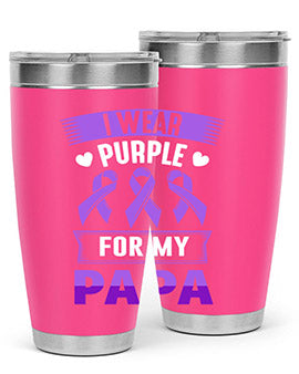 i wear purple for papa 174#- alzheimers- Tumbler