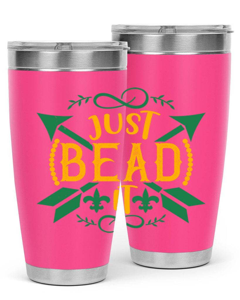 just bead it 56#- mardi gras- Tumbler