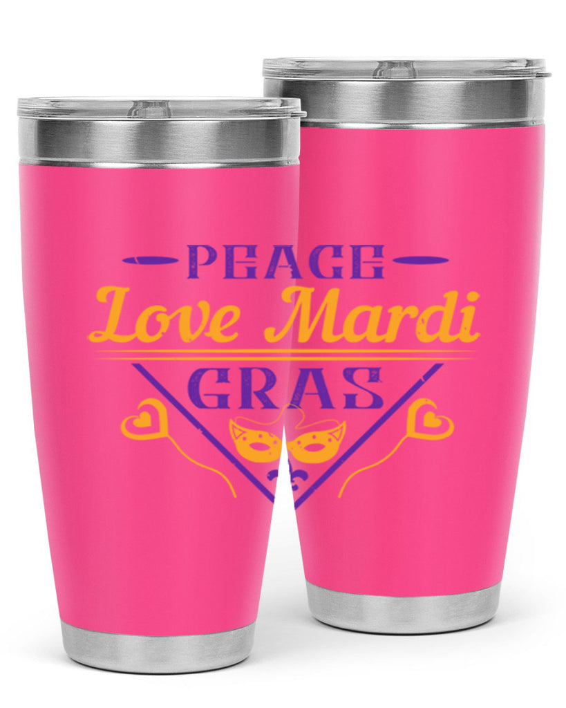 peace love mardi gras 39#- mardi gras- Tumbler