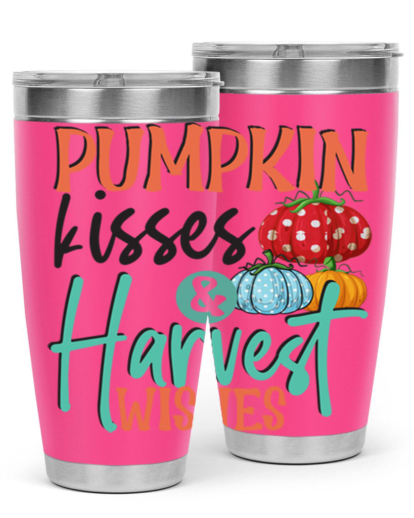 pumpkin kisses harvest wishes 526#- fall- Tumbler