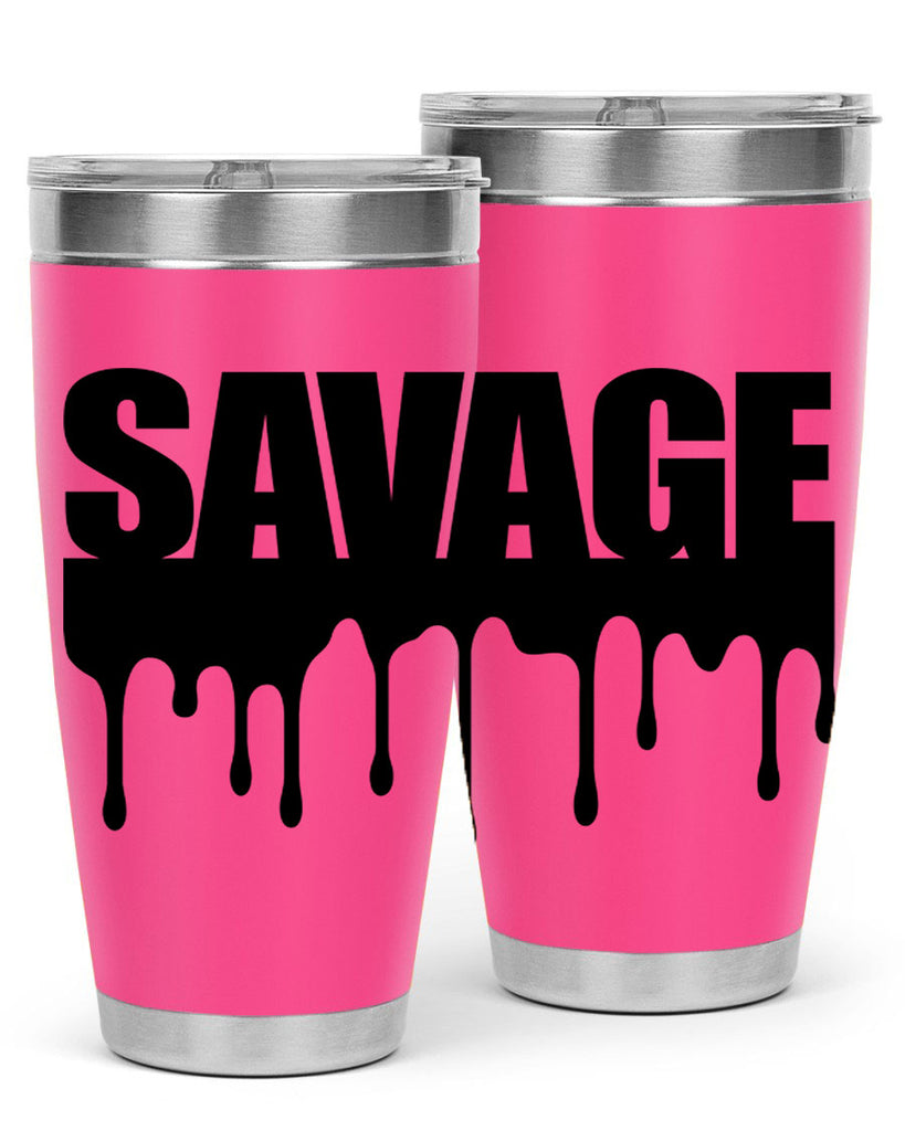 savage drip 41#- black words phrases- Cotton Tank