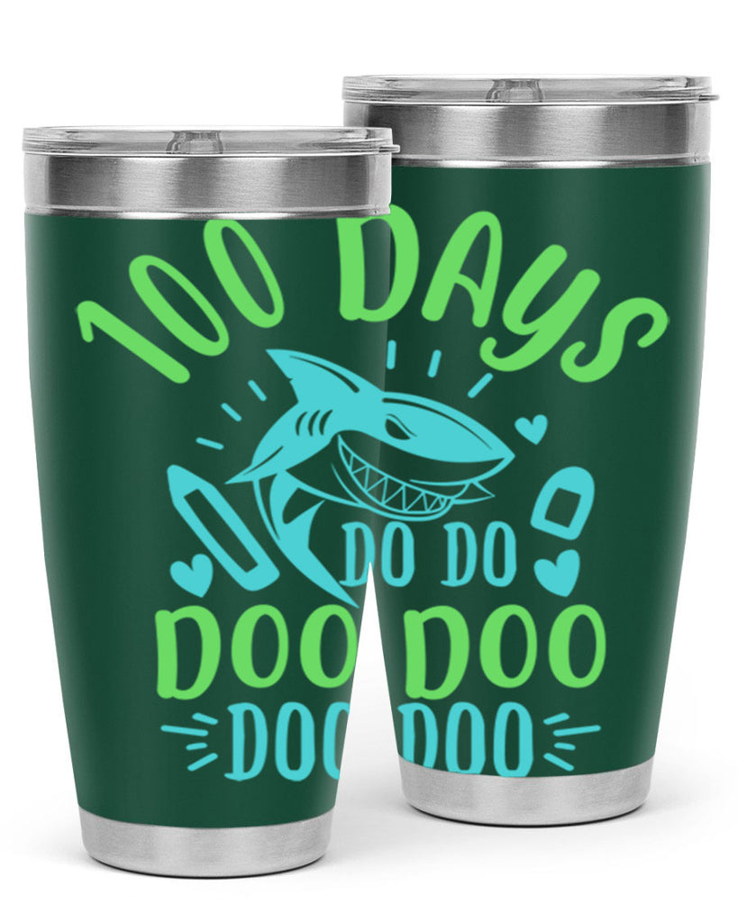 100 days shark doo doo 21#- 100 days of school- Tumbler