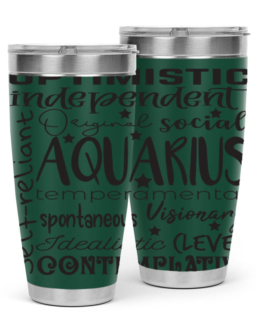 Aquarius 563#- zodiac- Tumbler