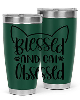 Blessed And Cat Obsessed Style 79#- cat- Tumbler