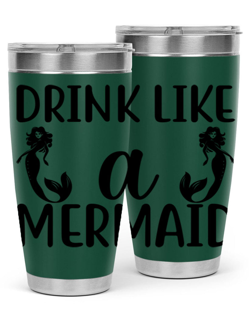 Drink like a mermaid 148#- mermaid- Tumbler