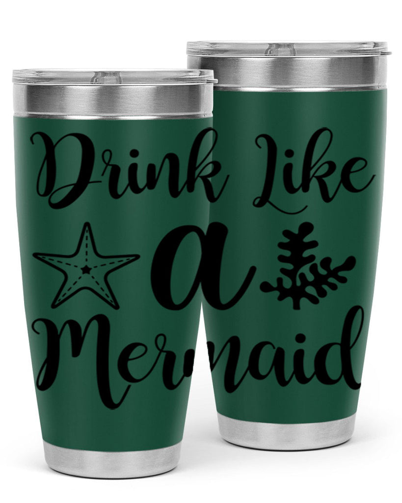 Drink like a mermaid 149#- mermaid- Tumbler