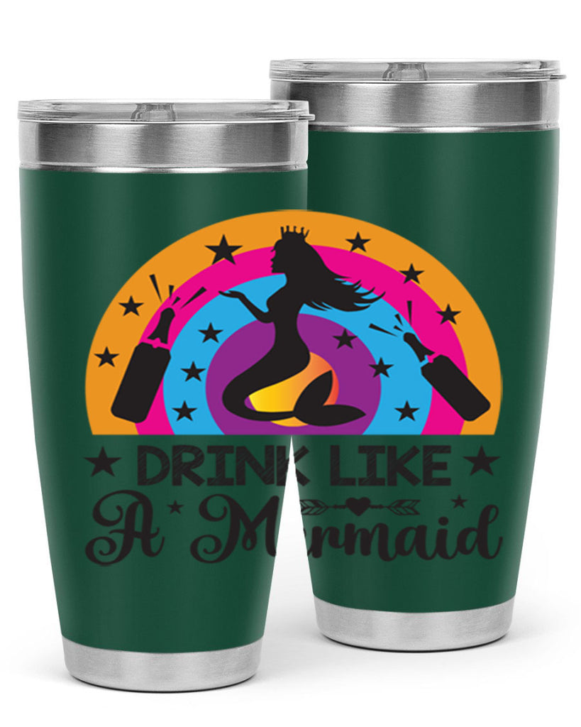 Drink like a mermaid 150#- mermaid- Tumbler