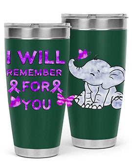 Elephant I Will Remember For You 132#- alzheimers- Tumbler