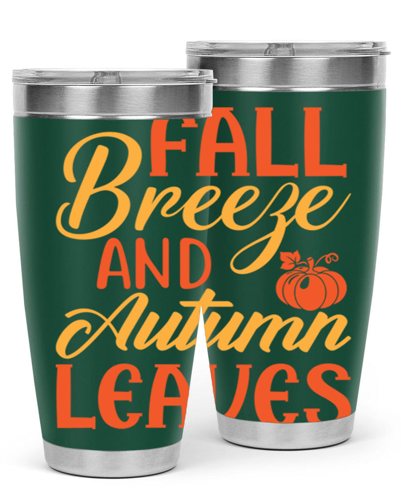Fall Breeze and Autumn Leaves 92#- fall- Tumbler