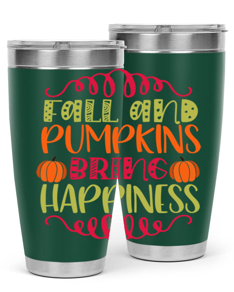 Fall and Pumpkins bring Happiness 86#- fall- Tumbler