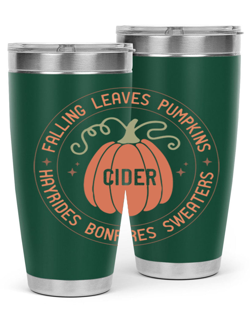 Falling Leaves Pumpkins Cider Hayrides Bonfires Sweaters 168#- fall- Tumbler