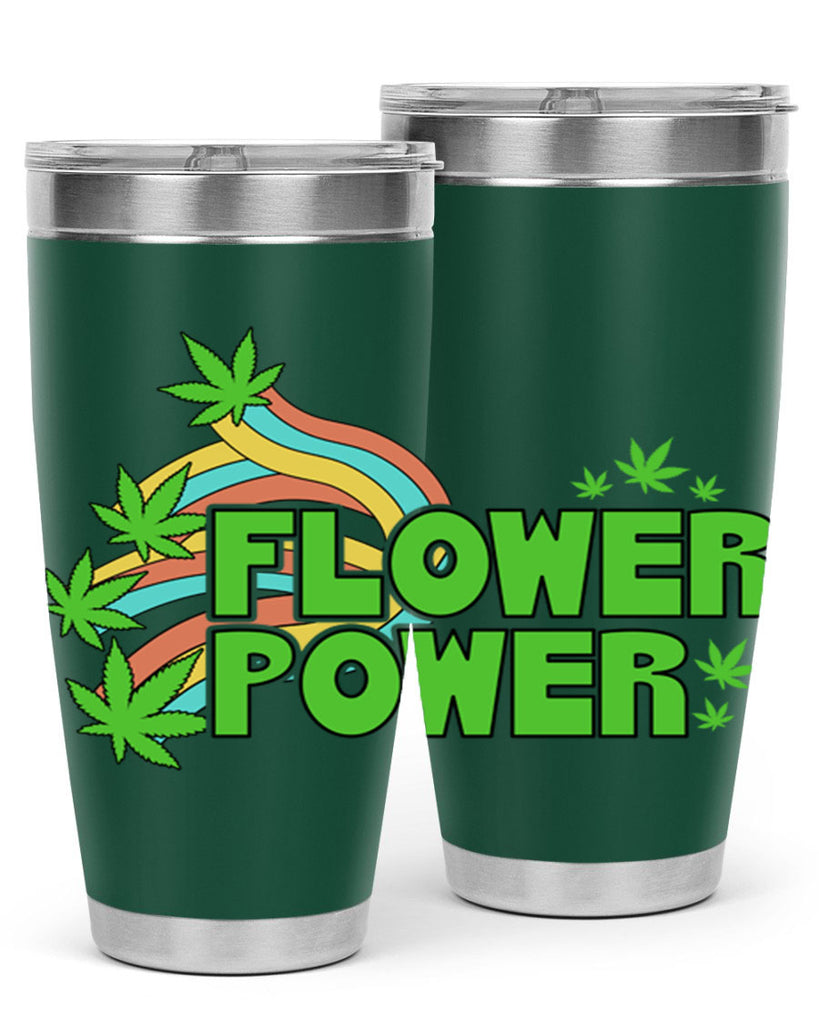 Flower Power Cannabis leaf 86#- marijuana- Tumbler