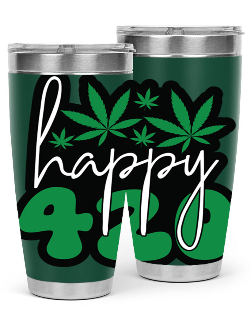 Happy 420 102#- marijuana- Tumbler