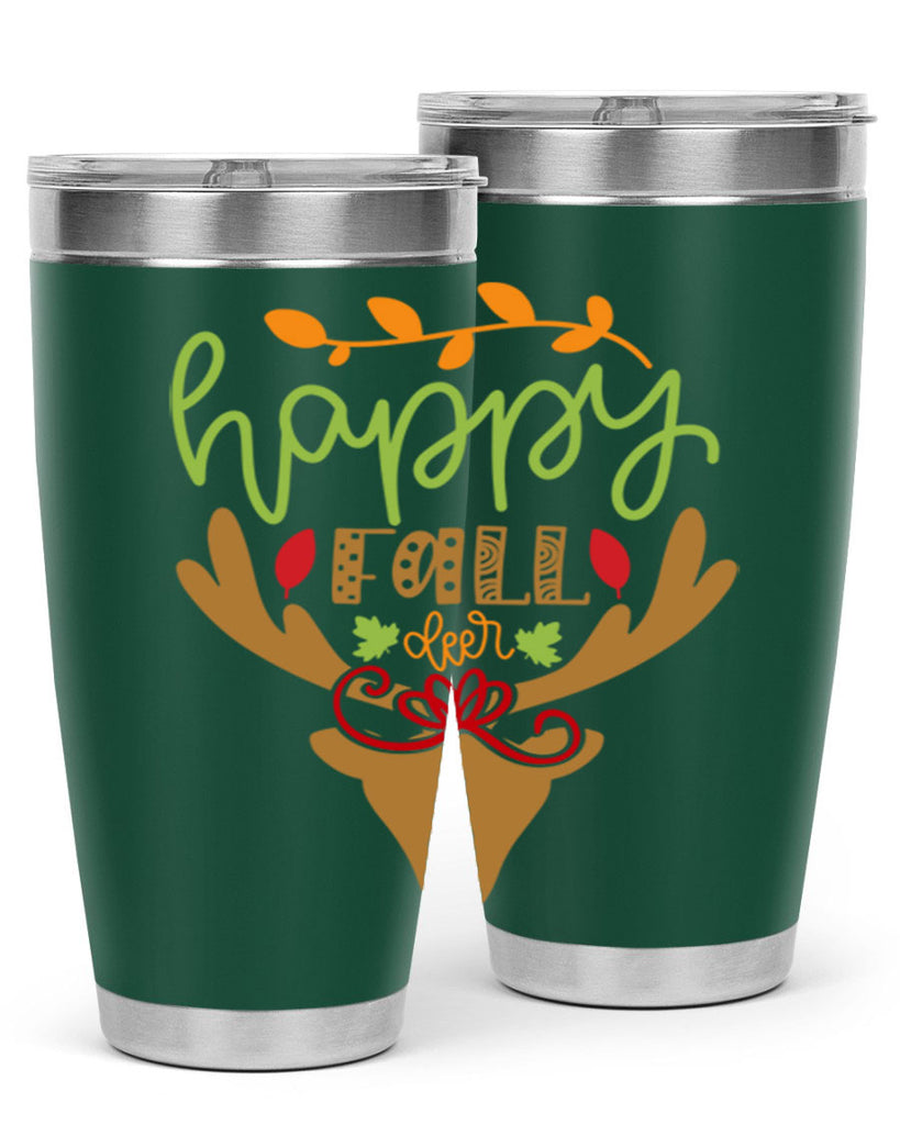 Happy Fall deer 219#- fall- Tumbler