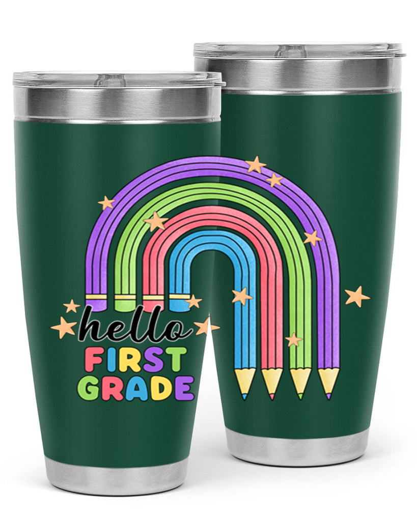 Hello 1st Grade Pencil Rainbow 14#- 1st grade- Tumbler