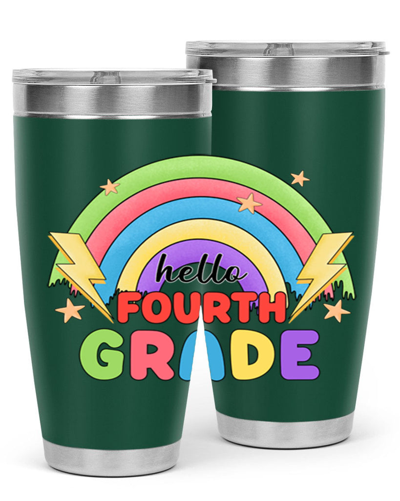 Hello 4th Grade Rainbow 13#- 4th  grade- Tumbler