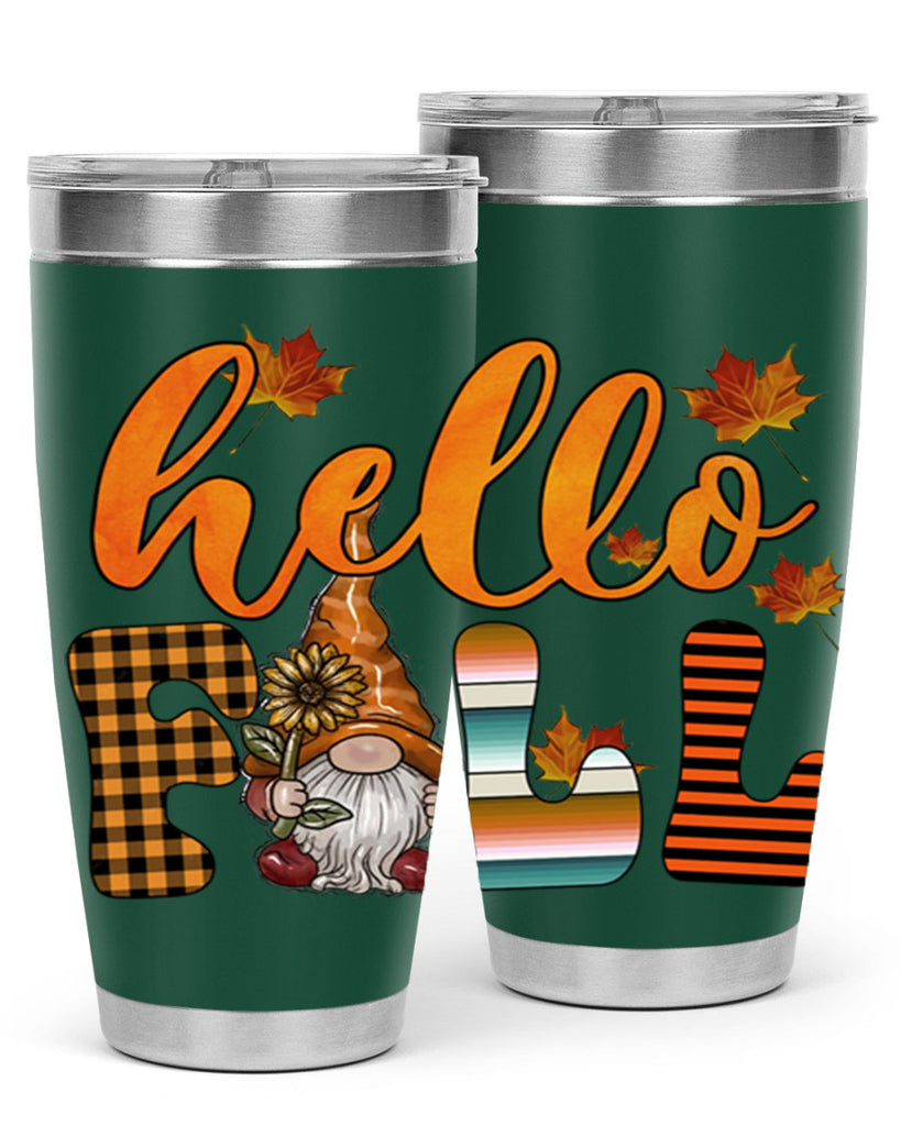 HelloFallVintageGnome 299#- fall- Tumbler
