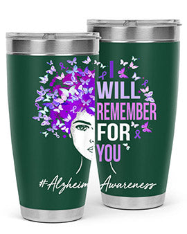 I Will Remember For You Alzheimer Awareness Womens Butterfly 180#- alzheimers- Tumbler