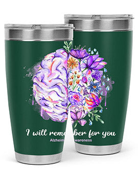 I Will Remember For You Brain Alzheimers Awareness 183#- alzheimers- Tumbler