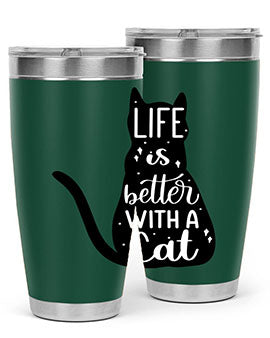 Life Is Better With A Cat Style 98#- cat- Tumbler