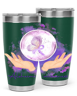 Love Purple Ribbon AlzheimerS Awareness 193#- alzheimers- Tumbler