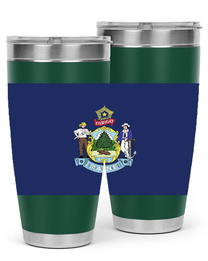 Maine 33#- Us Flags- Tumbler