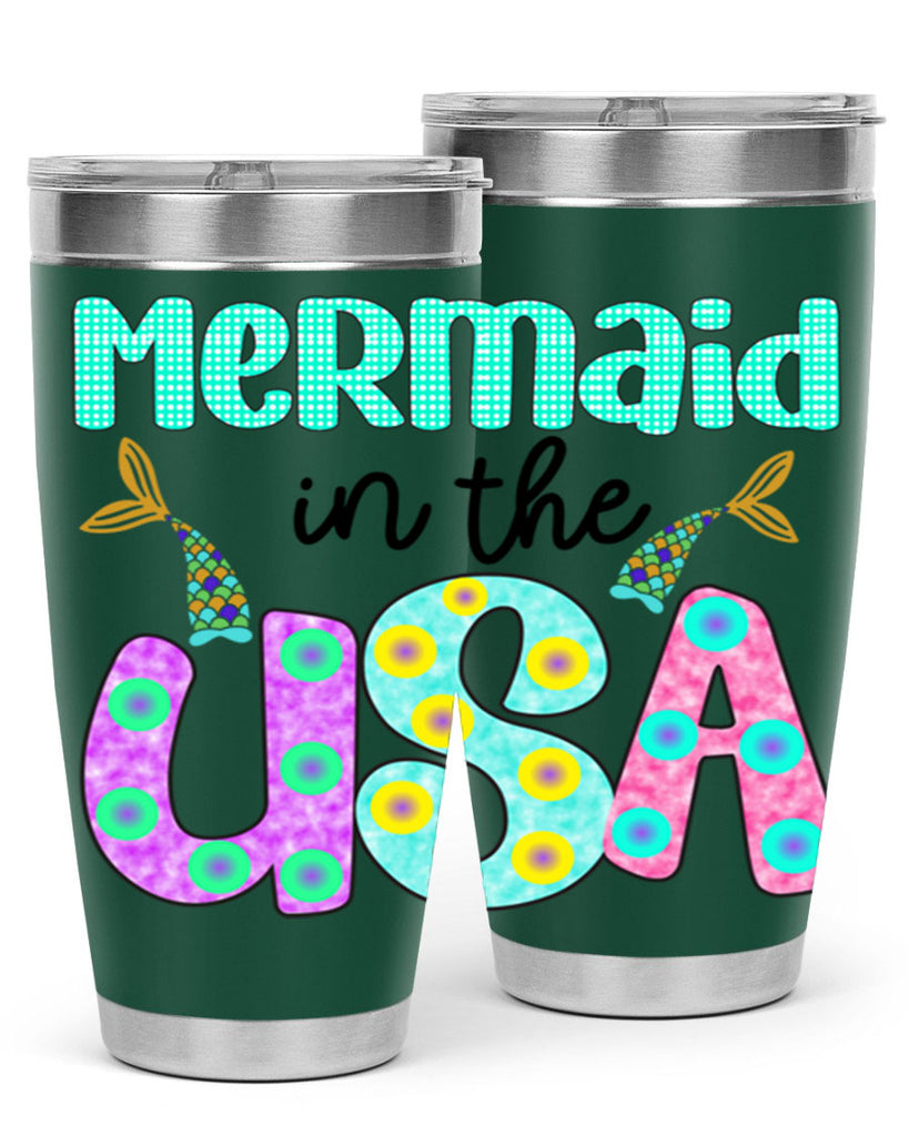 Mermaid In The Usa 421#- mermaid- Tumbler