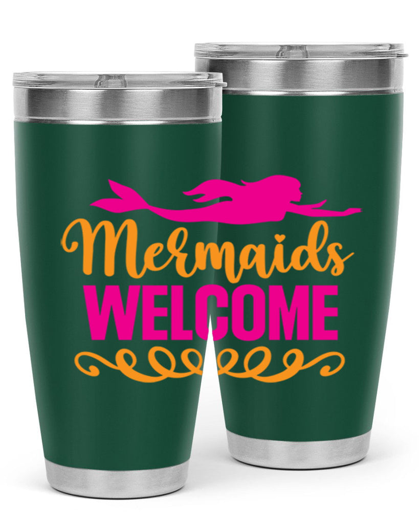 Mermaids Welcome 472#- mermaid- Tumbler