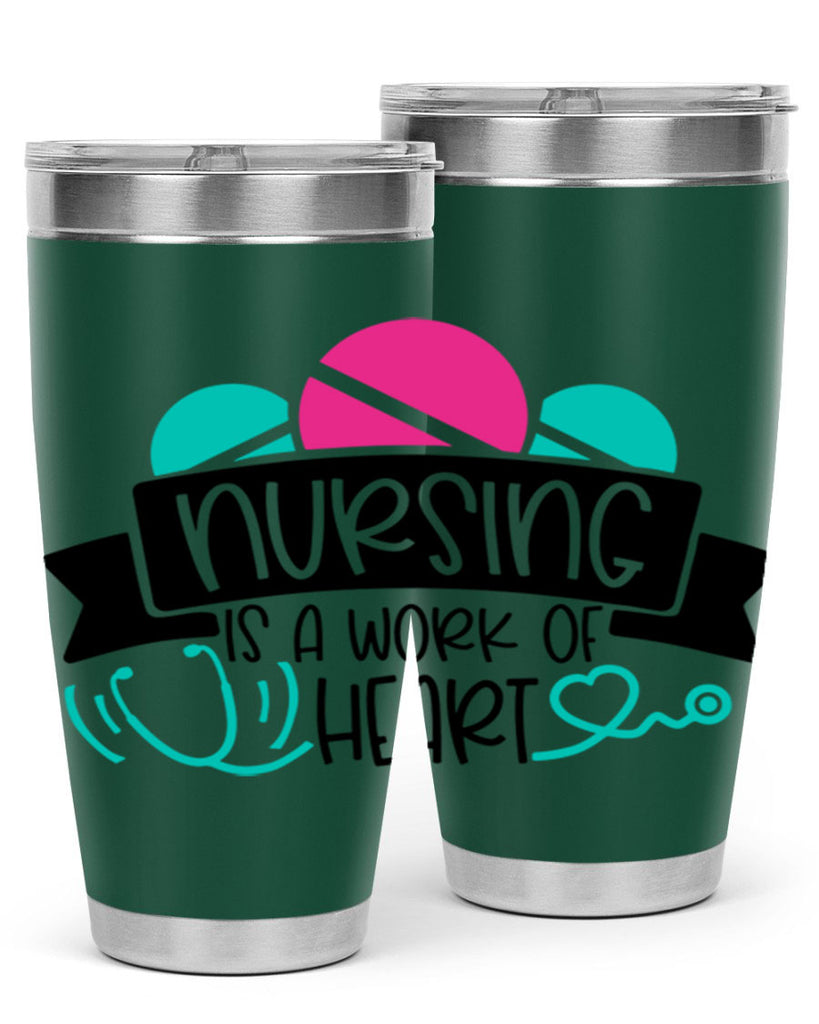 Nursing Is A Work Of Heart Style Style 71#- nurse- tumbler