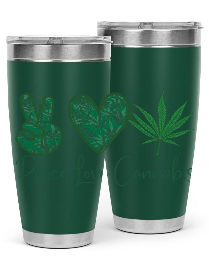 Peace Love Cannabis Sublimation 217#- marijuana- Tumbler