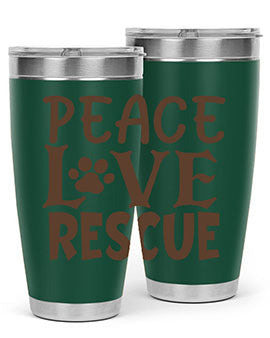 Peace Love Rescue Style 23#- cat- Tumbler