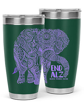 Purple Elephant Alzheimer Awareness 210#- alzheimers- Tumbler