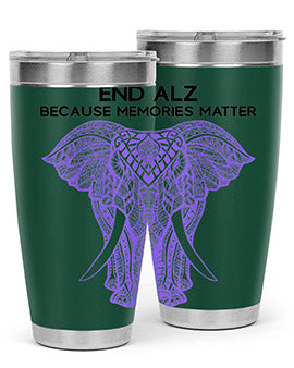 Purple Elephant Alzheimer Awareness 212#- alzheimers- Tumbler