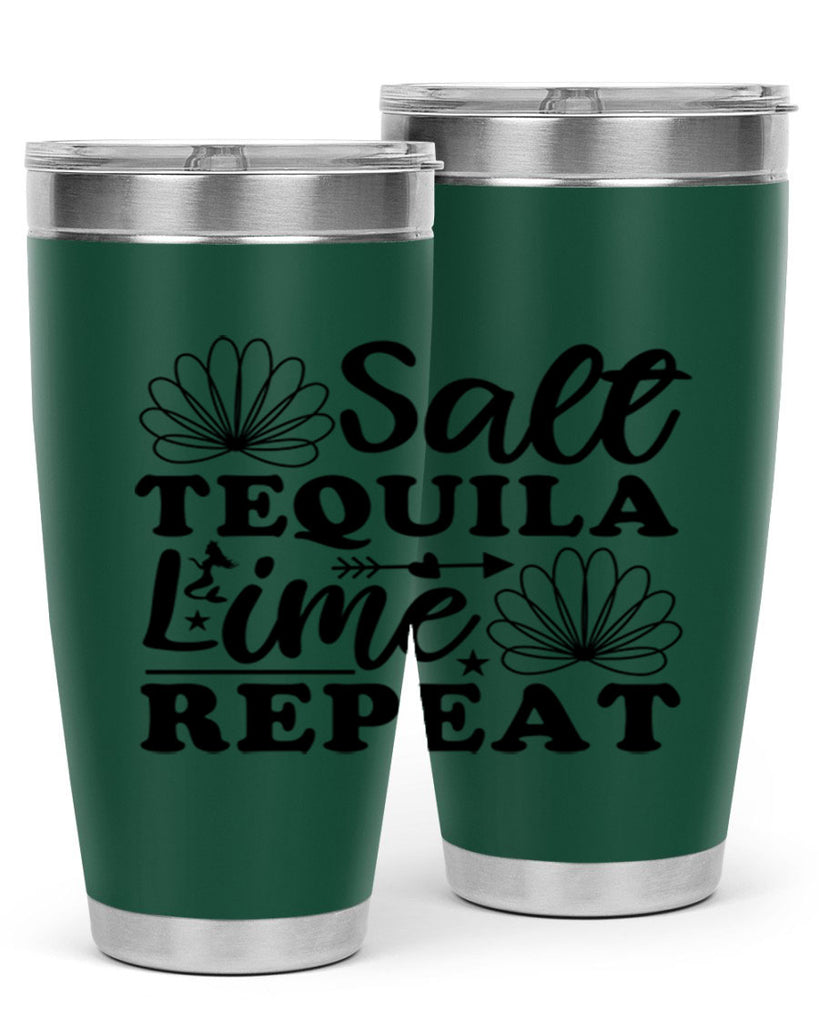 Salt Tequila Lime Repeat 557#- mermaid- Tumbler