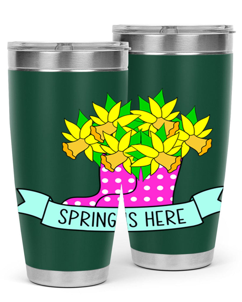 Spring is here daffodil rainboots442#- spring- Tumbler