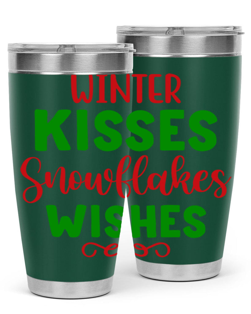 Winter Kisses Snowflakes Wishes 523#- winter- Tumbler