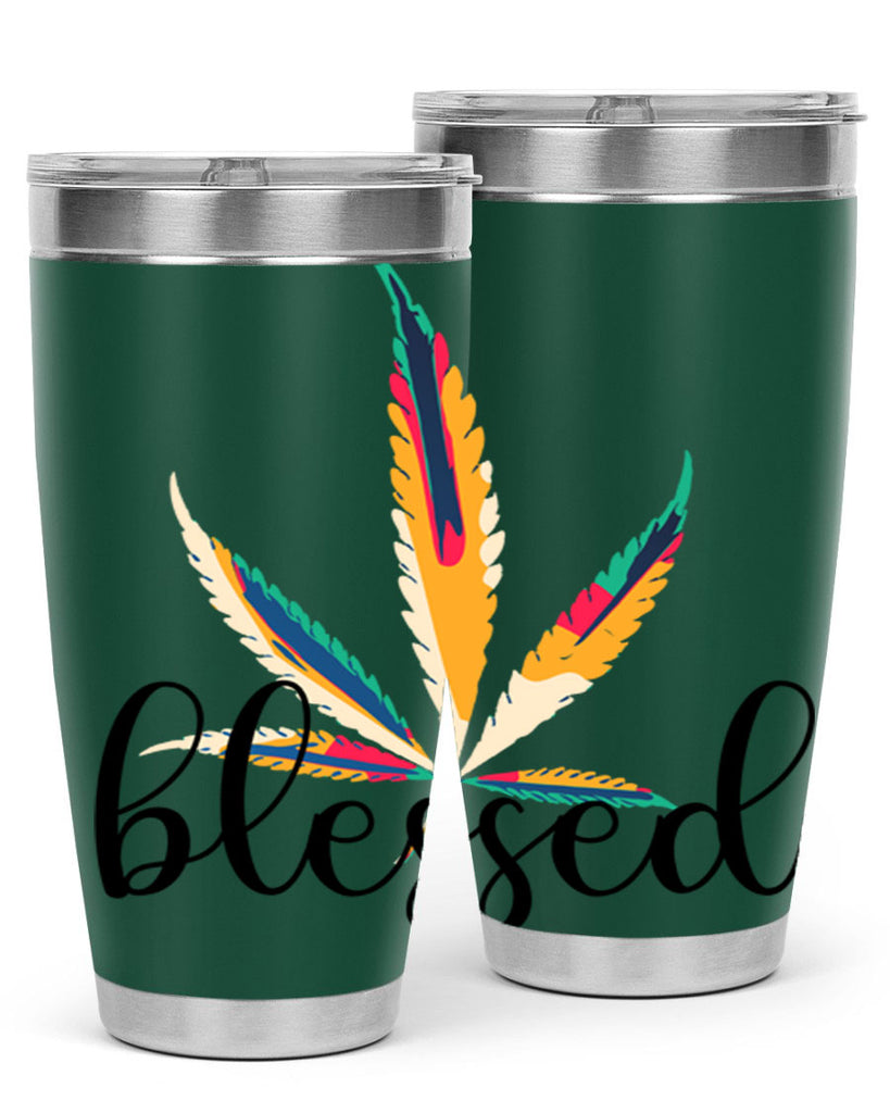 blessed colorful 19#- marijuana- Tumbler