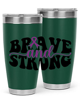 brave and strong 129#- alzheimers- Tumbler