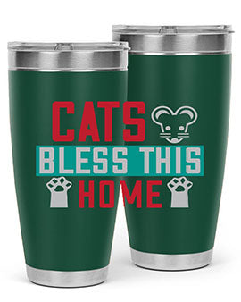 cats bless this home Style 36#- cat- Tumbler
