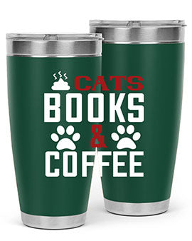 cats books and coffee Style 38#- cat- Tumbler
