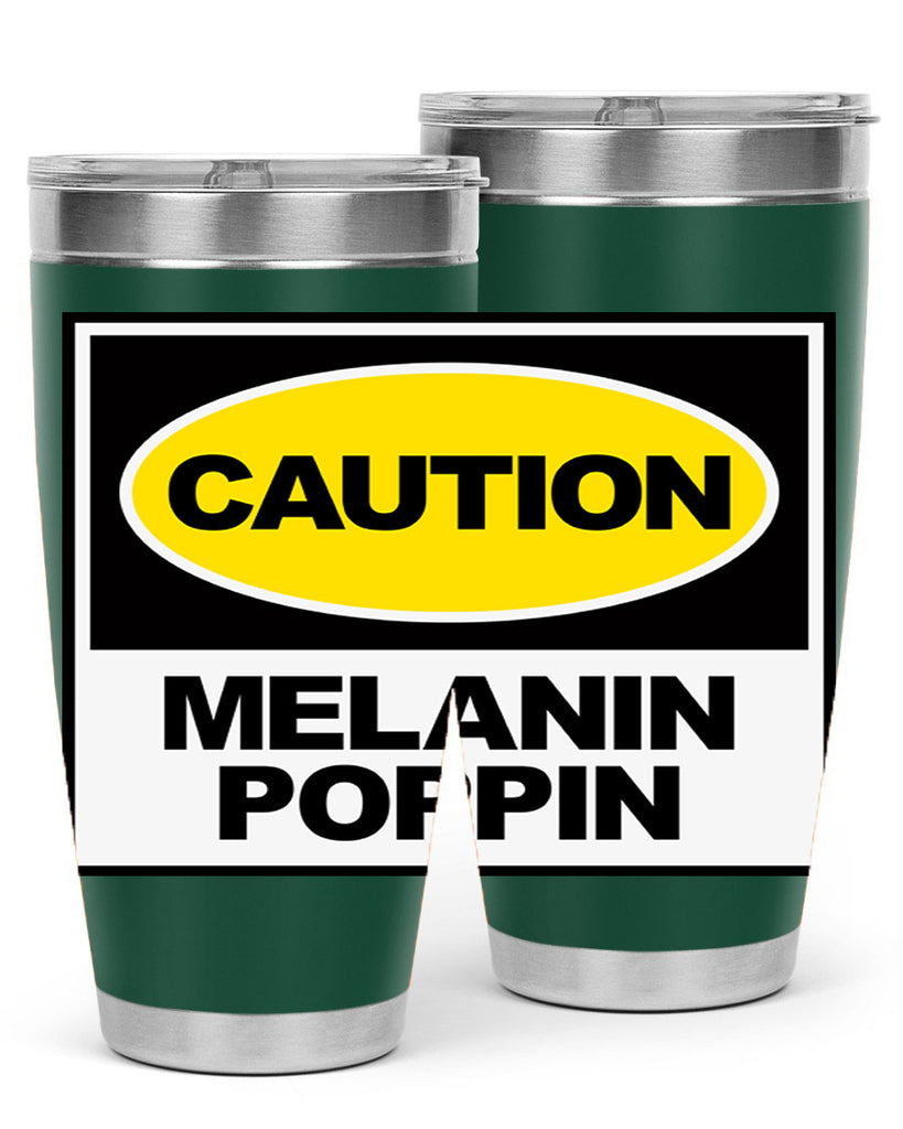 caution melanin poppin 188#- black words phrases- Cotton Tank